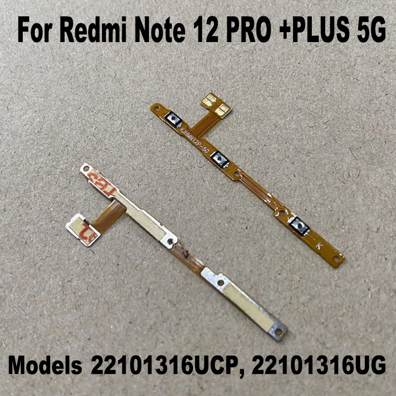 Para Xiaomi Redmi Note 12 12 Pro + Plus 4G 5G botón de volumen de encendido Cable flexible interruptor de tecla lateral botón de Control de