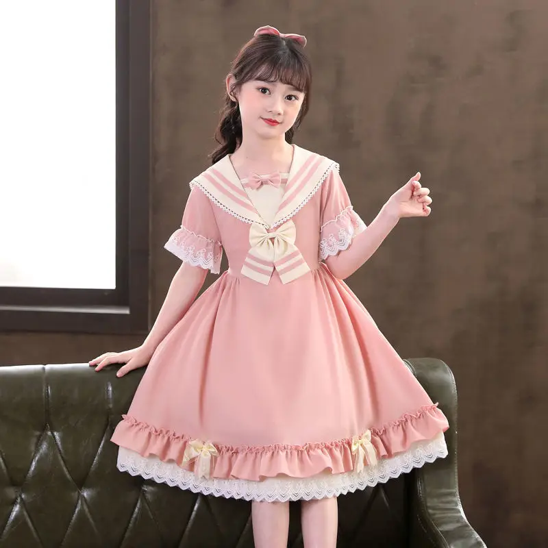 2024girls summer dress sweet little girl short sleeve Lolita skirt