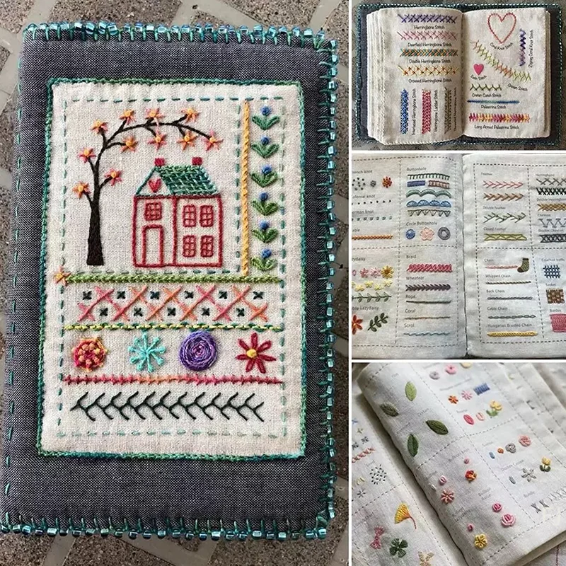 [Yu] livro de ponto diy bordado livro de costura bordado para iniciantes adulto bordado material de estudo