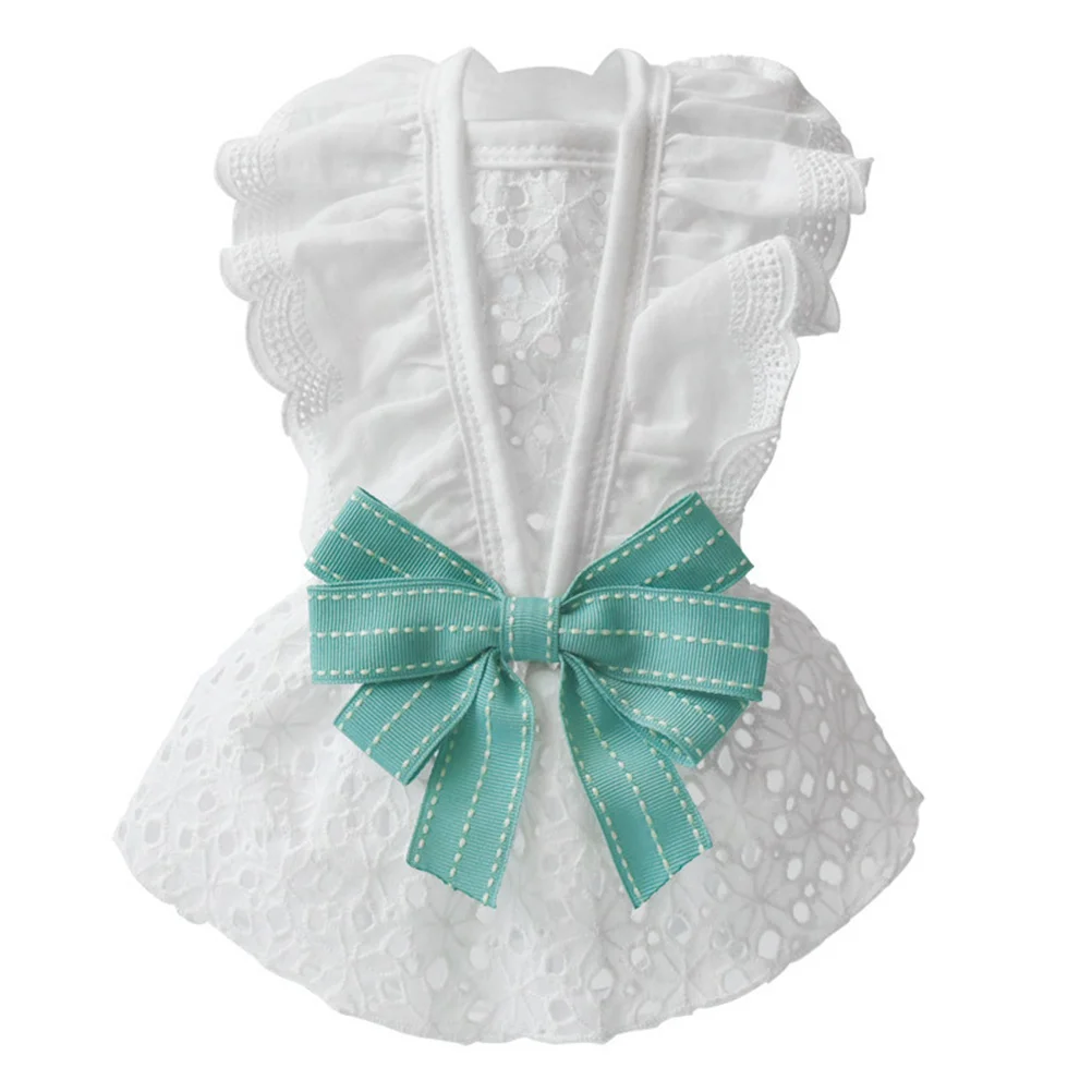 

Cute Summer Dress Clothes Small Party Wedding Costume Lightweight Comfortable Outdoors Walking Skirt Lovely Pet Adorable Cotton