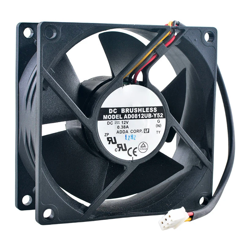 

AD0812UB-Y52 8cm 80mm fan 80x80x32mm DC12V 0.38A 3-pin Dual ball bearing cooling fan for power supply
