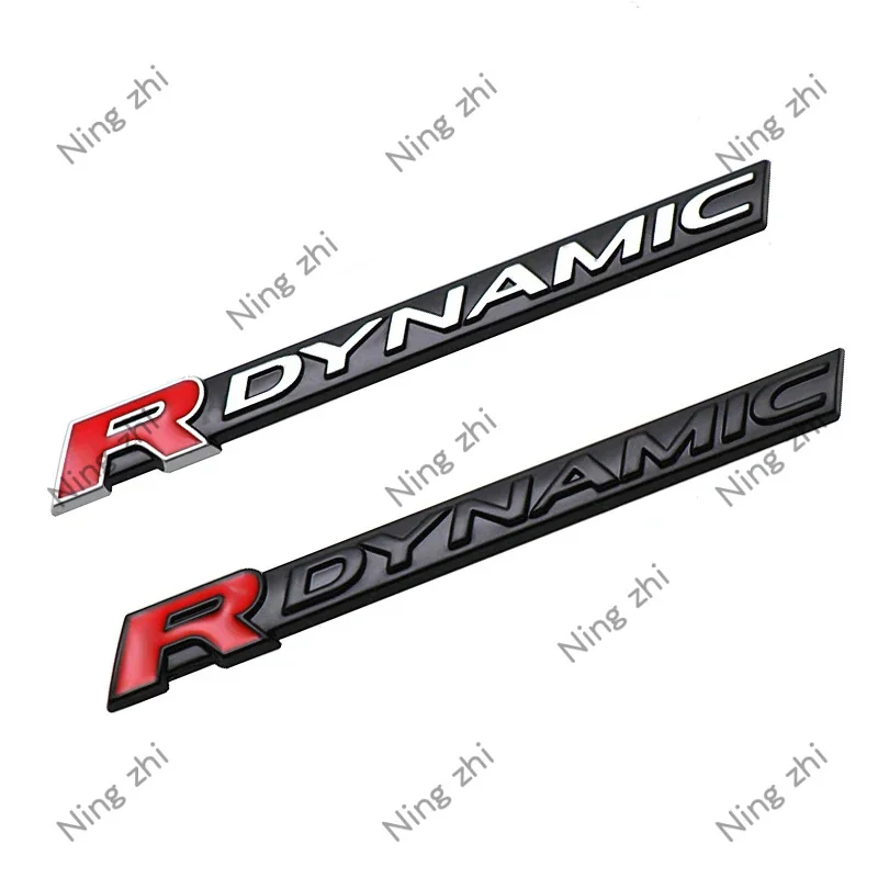 Car Metal R DYNAMIC Logo Side Fender Trunk Badge Emblem Decals Sticker For Land Rover VELAR Sport Discovery Evoque HSE Defender