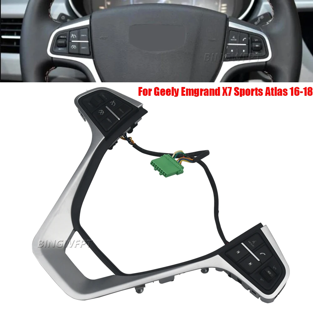 High Quality For Geely Emgrand X7 Sports Atlas 2016-2018 Steering Wheel Button Cruise Control Audio Volume Switch With Panel