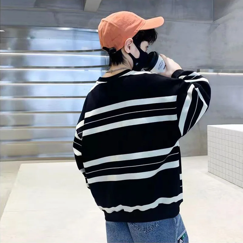 Boys Striped Fashion Sweatshirts 2024 New Children\'s Clothing Trends Big Kids Spring Autumn Hoodies Teenager Casual Pullovers