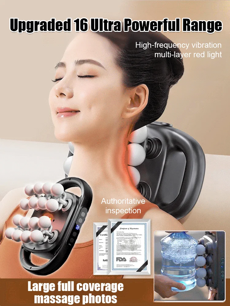 

8/16 Head Fascia Gun Massage Full Body High-Frequency Vibration Body Massage Gun Back and Waist Massager Neck Shoulder Massager