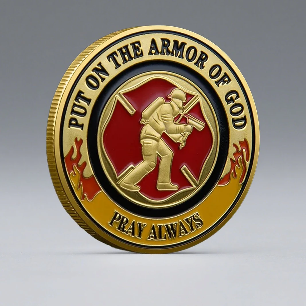 Moneda conmemorativa de bombero estadounidense chapada en oro, monedas coleccionables especiales del orgullo de bombero valioso