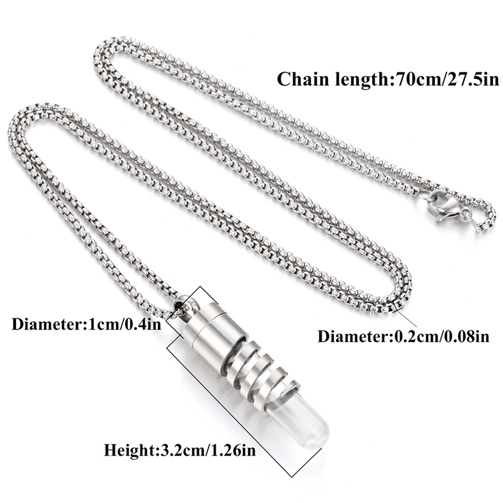 2024 New Stainless Steel Aromatherapy Diffuser Pendant Necklace Open Locket Aroma Jewelry Perfume Oil Bottle Glass Tube Necklace