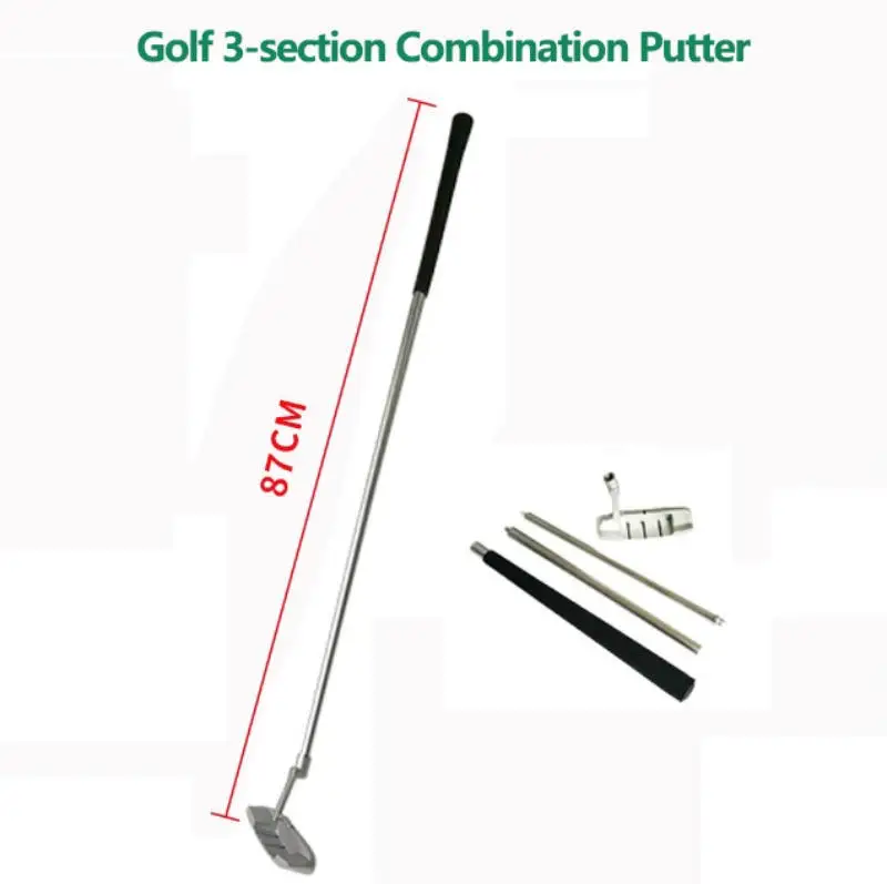 Small Indoor Golf Putter Practice Device Detachable Three-section Combination Practice Putter Aluminum Alloy Portable Putter