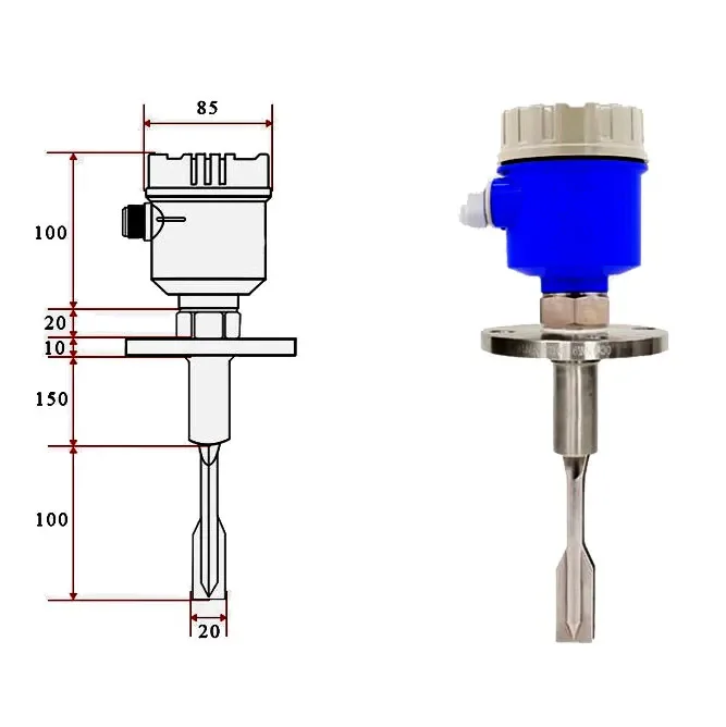 Liquid Level Switch Extension Vibrating Tuning Fork Water tank extending rod Lengthen flange connection pipe sensor