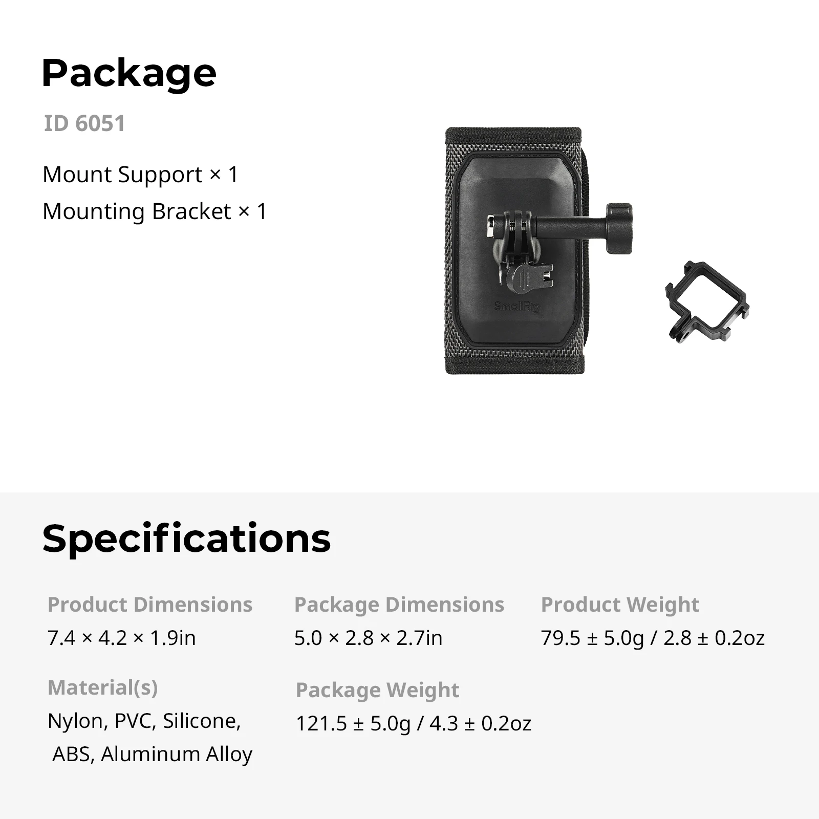 SmallRig Rugzakriembevestiging voor DJI Osmo Pocket 4 3 /Action 6/Nano voor GoPro voor Insta360 met balhoofd actioncam adapter basis