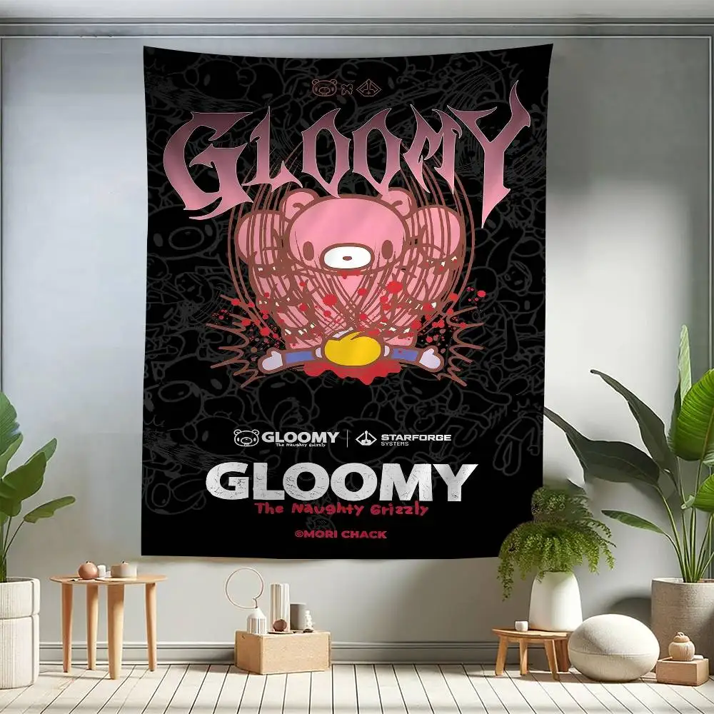 Cartoon G-Gloomy Bear Cartoon Wandteppich Bohemian Wandteppiche Mandala Home Decor