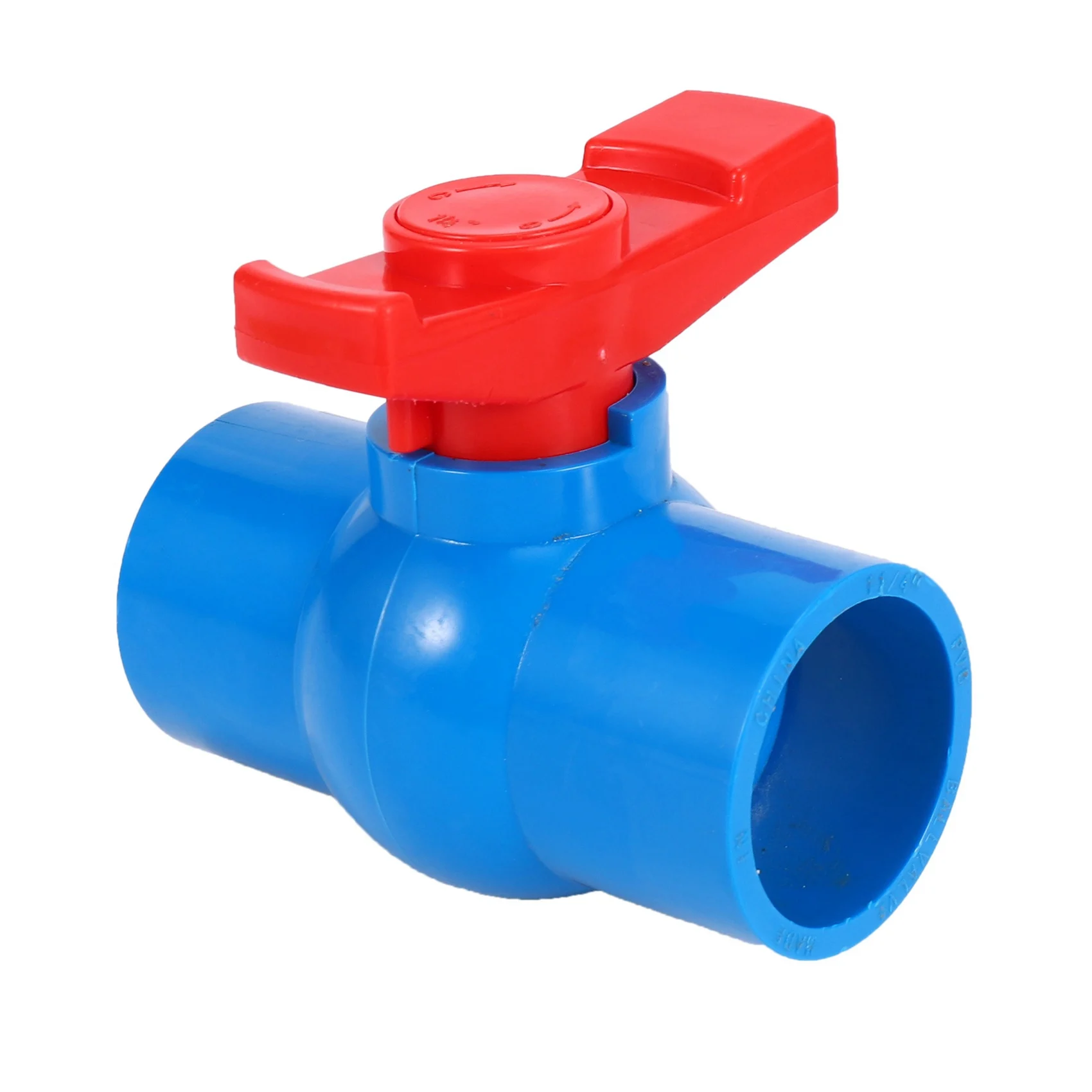 AT05-3X 40Mm X 40Mm Slip Full Port Red Handle Lever U-PVC Ball Valve Blue