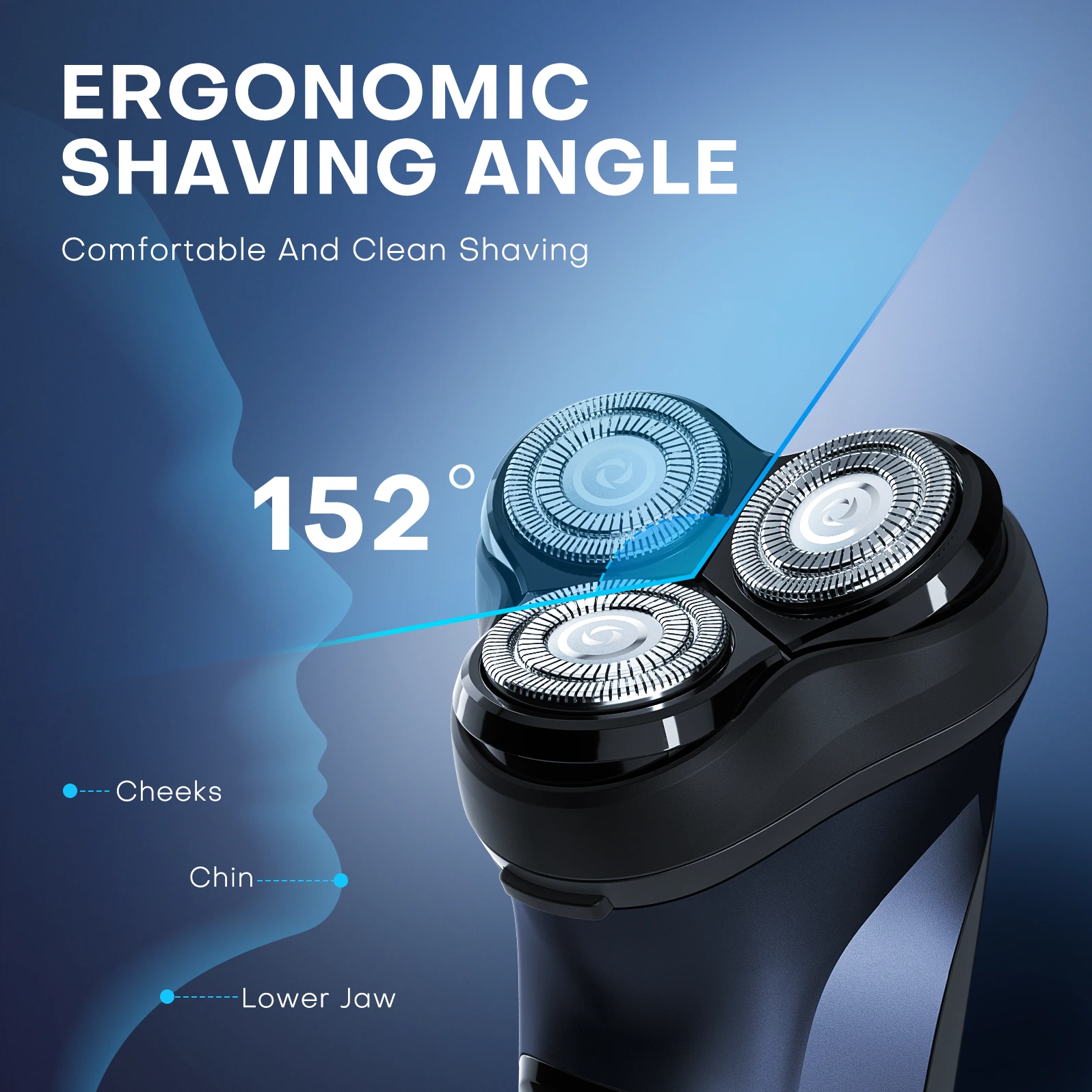 Pfay-男性用の電気フローティングシェーバー,男性用の回転式かみそり,タイプc,USB,充電式,顔とあごひげ用