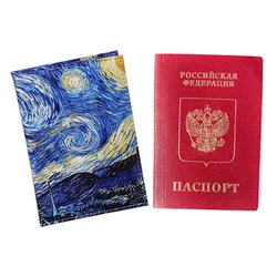 Art Starry Sky Passport Cover van gogh Classical Travel Women Passport Holder Desinger ID Passport Case