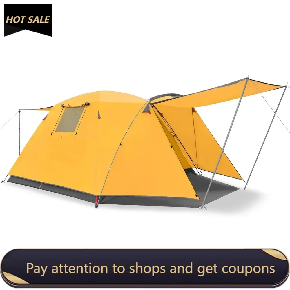 

2／4 Person Camping Tent Outdoor Waterproof Family Large Tents 2/4 People Easy Setup Tent with Porch Double Layer Freight free