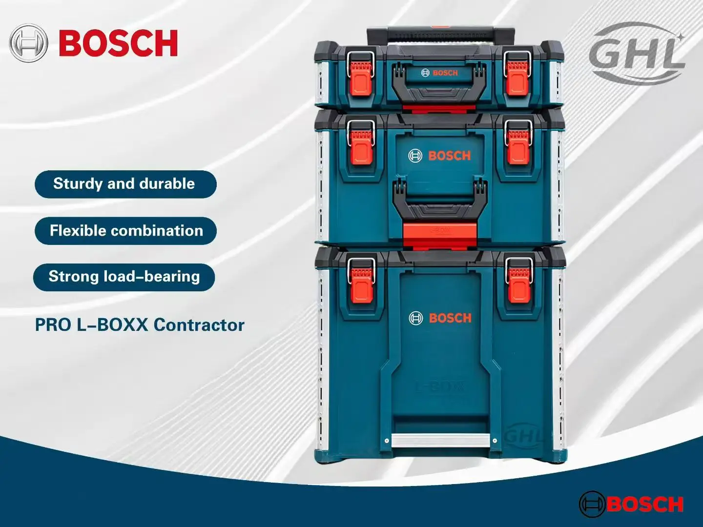 BOSCH Imported Toolbox Stackable Multi-Functional Storage L-BOXX Expert Grade Large Capacity Trolley Cart