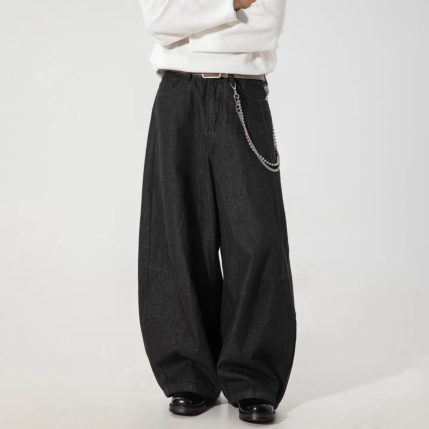 

Новые сегментированные изогнутые брюки в японском стиле с силуэтом прямого кроя Мужские рабочие брюки Мужские брюки Женские джинсы