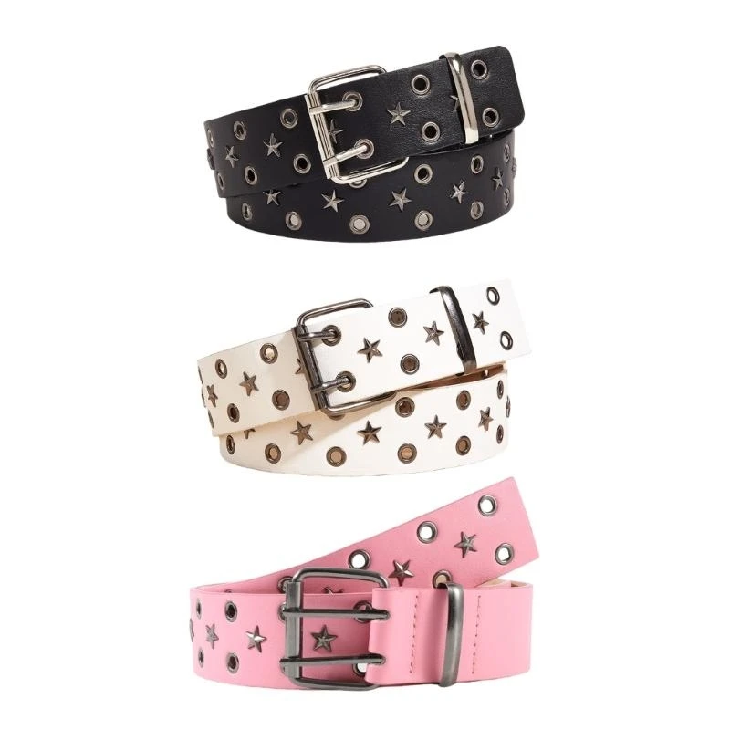 

652F Girls Modern Waist Belt for Daily Costume Jewelry Waist Body Jewelry for Party Jeans Grommet Cowboy Chain