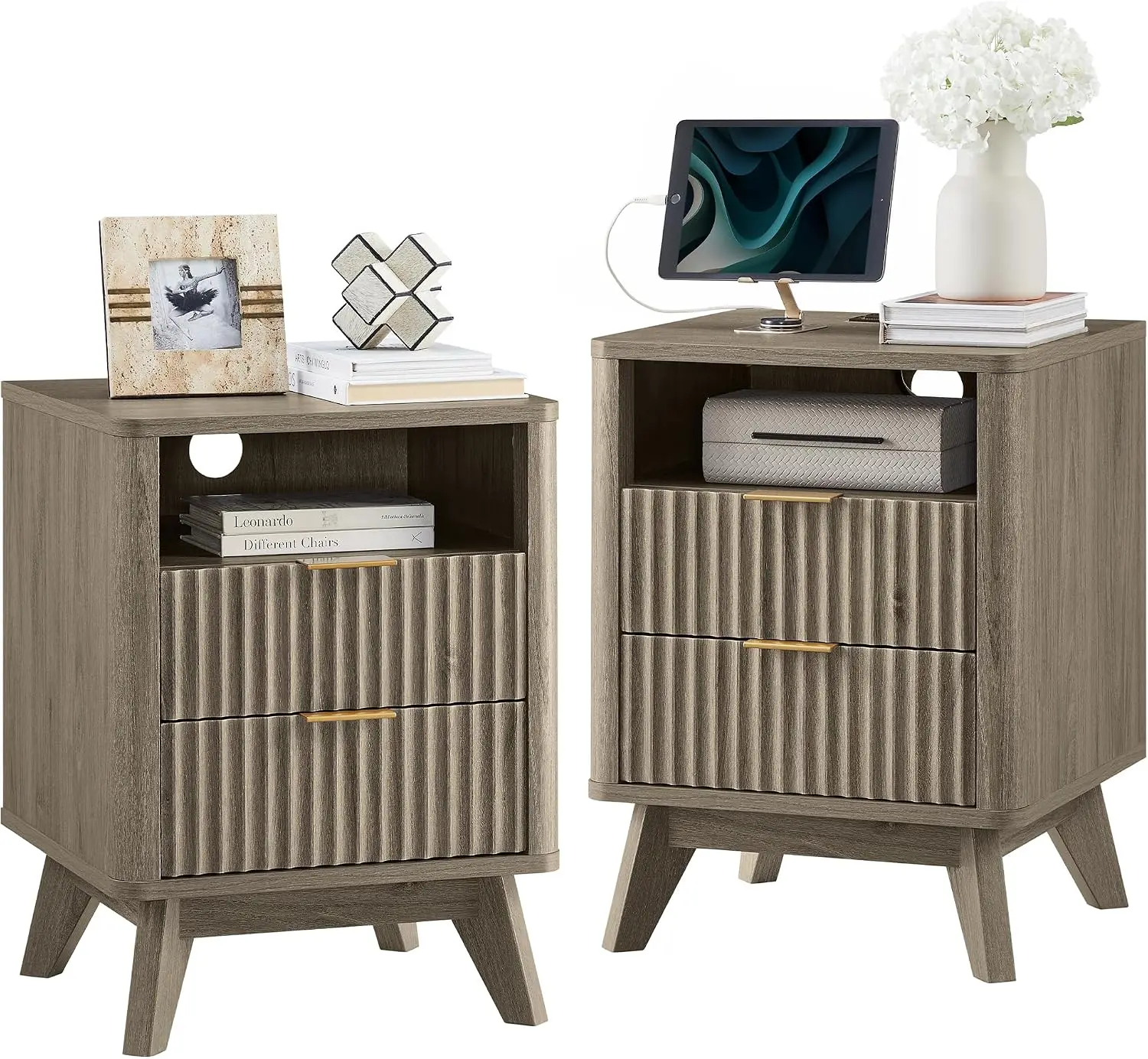 Fluted Marble Nightstands 8