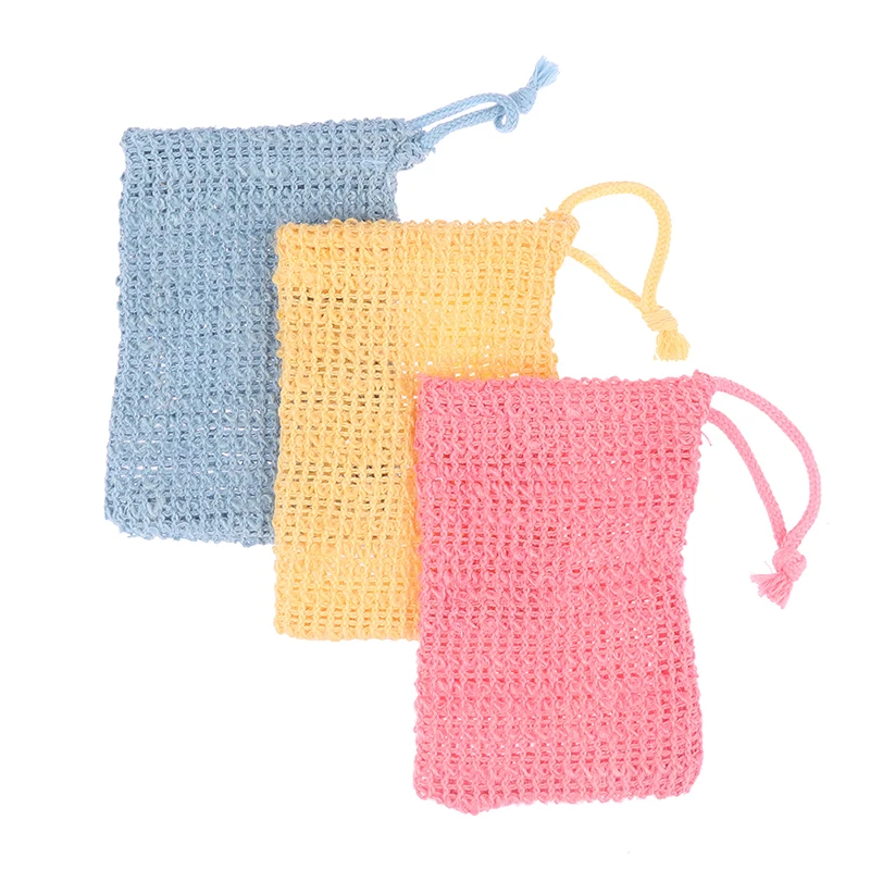 Cotton Linen Soap Saver Bag Pouch Bar Plentiful Bubble Foam Soap Bags Exfoliating Soap Mesh Bags for Shower Soap Holder Pocket