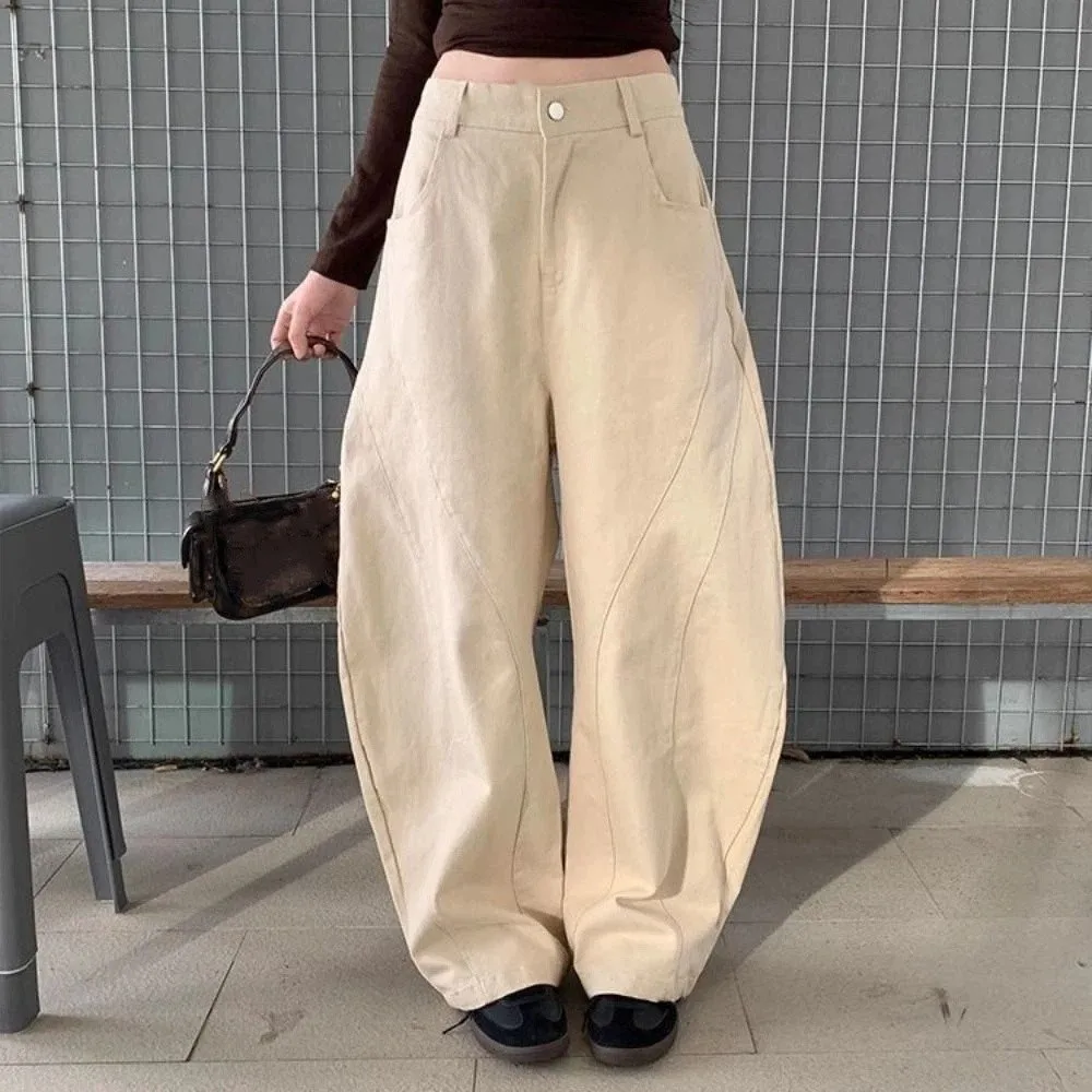 Ropa femenina, pantalones vaqueros de mezclilla de cintura alta, pantalones vaqueros holgados de estrella para mujer Y2k, pantalones vaqueros Retro de pierna ancha para mujer
