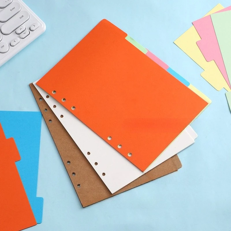 A5/A6/B5 Plastic Loose-leaf Separator Tab Binder Index Separator Pages Spill-proof Binder Dividers Plastic Ring Binder Dividers