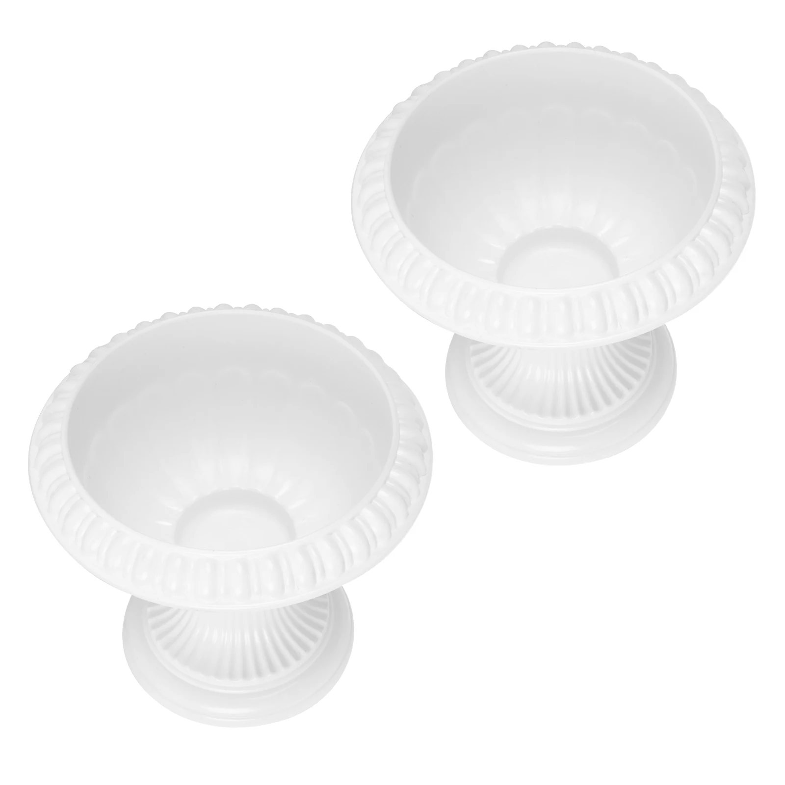 

2pcs European Style Flower Pot White Balcony Garden Plant Container Decorative Front Door Flowerpot for Retro