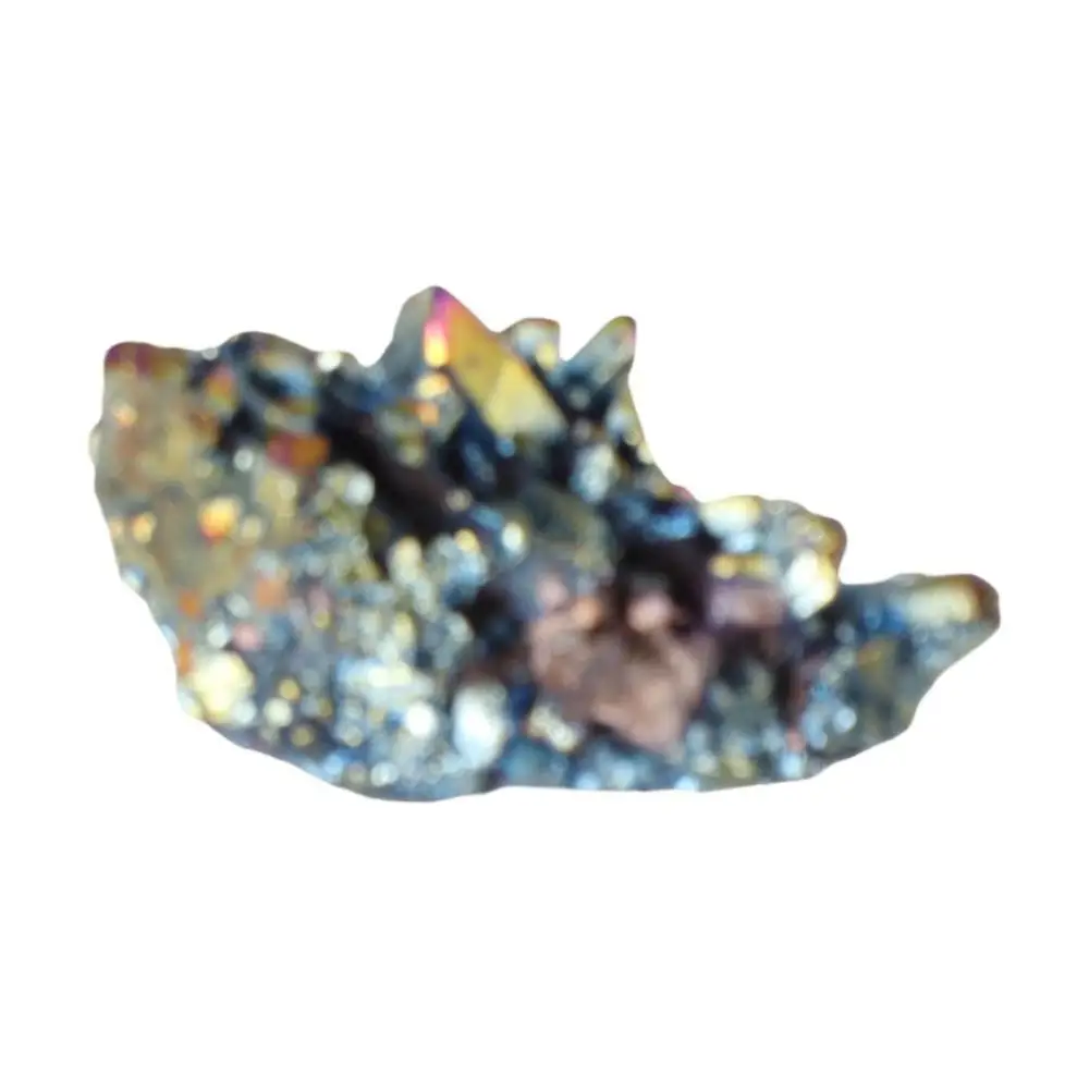 Healing Crystals Rainbow Titanium Rough Grinding Home Decoration Reiki Stone Stone Ornaments Specimen Mineral Crystal Cluster