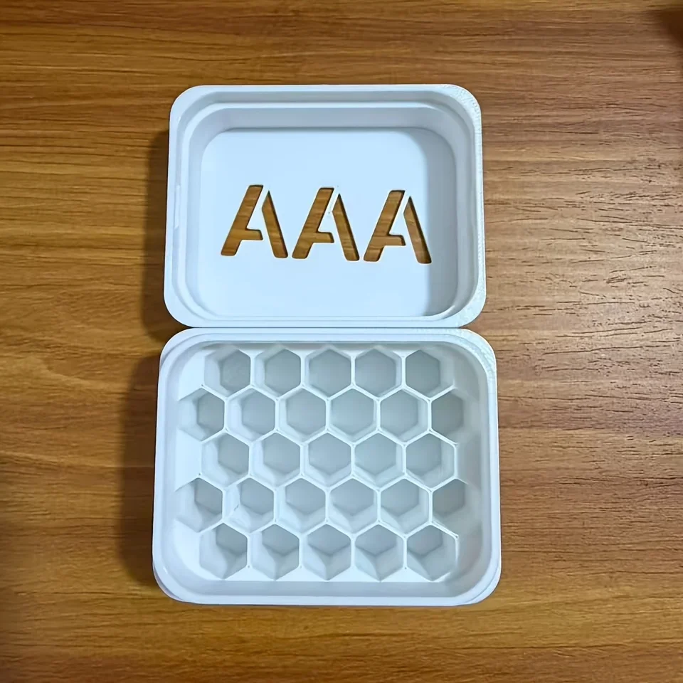27 Slots Honeycomb Battery Storage Box, Portable Dustproof AA AAA Battery Organizer Case with Protective Lid