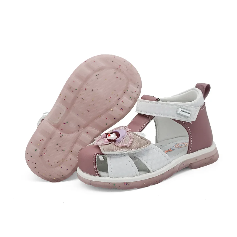 New floral PU leather sandals girl Orthopedic, children's arch supported summer shoes