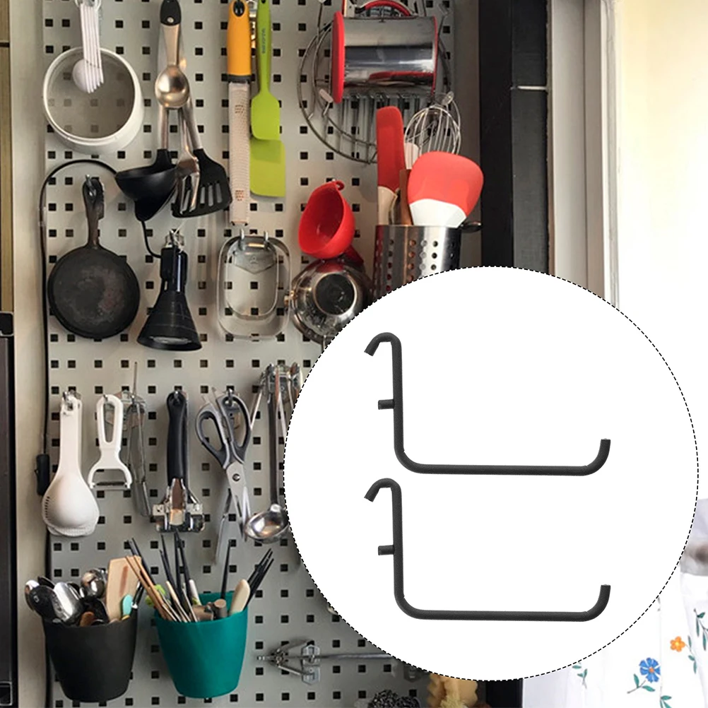 

3pcs Duty Peg Wall Hook Pegboard Hooks Black Iron Bracket Hardware Garage Workshop Multifunctional Easy Installation