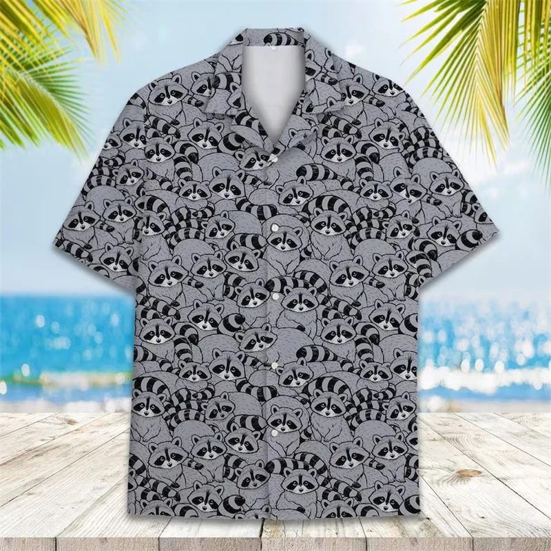 Camisas Gráficas de Animais Fofos para Homens e Mulheres, Camisas de Praia com Impressão 3D, Camisas Casuais de Manga Curta para Férias, Blusa com Bot