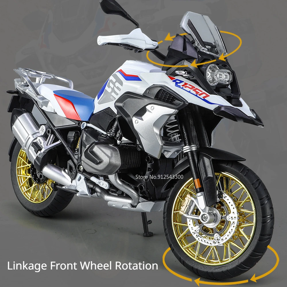 1/9 Large Scale R1250 GS Motorcycle Metal Diecasts Model Toy Alloy Body with Sound & Light Car Models Birthday Gifts Collection