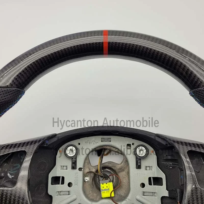 عجلة قيادة من ألياف الكربون من الجلد المثقوب عالية الجودة أداء M لعجلة القيادة E90 #6