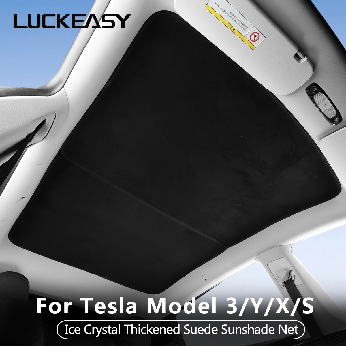 For Tesla Model 3 Y Glass Roof Sunshade Car Skylight Blind Shading New Style Suede Net Model X S Automotive Interior Shade Net