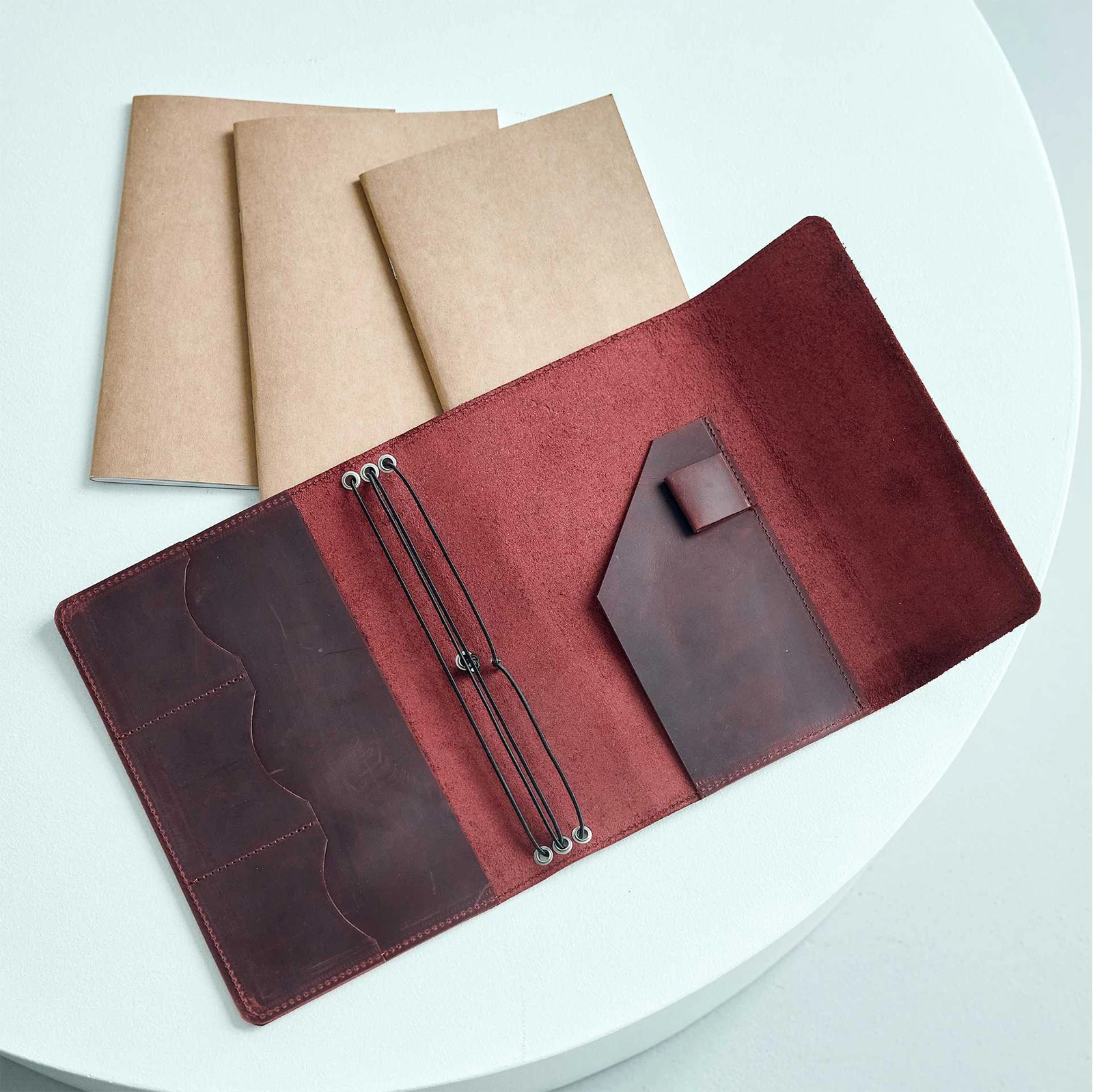 Refillable Notebook Organizer Compact Leather Binder Vintage Journal Cover Vintage A5 Loose Leaf Notebook For Hobby