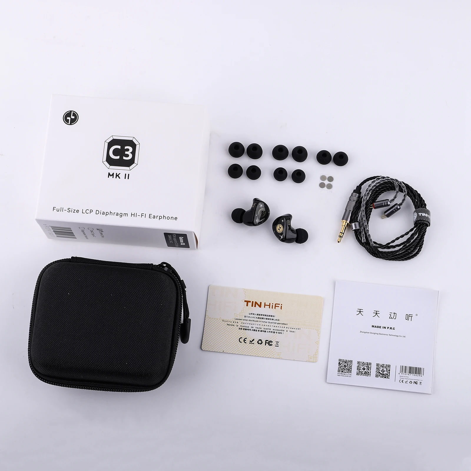 TINHIFI C3 MKII Полноразмерные наушники-вкладыши с диафрагмой LCP Hi-Fi и посеребренными медными кабелями высокой чистоты