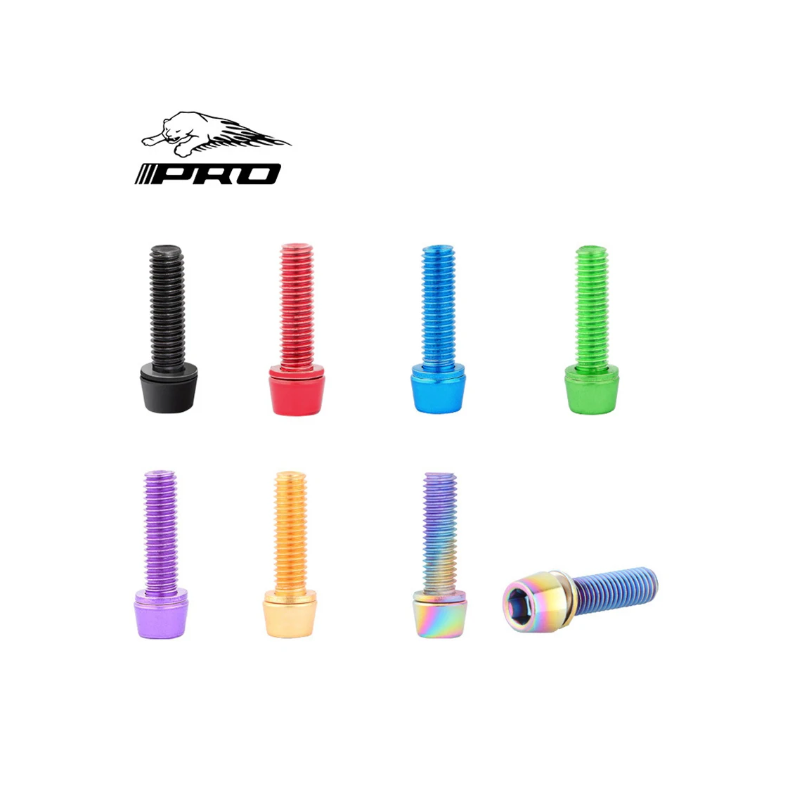 IIIPRO 6pcs/set M5*18mm MTB Stem Screws Bicycle Handlebar Bolts Colorful Stainless Steel Bike Stem Riser Screw