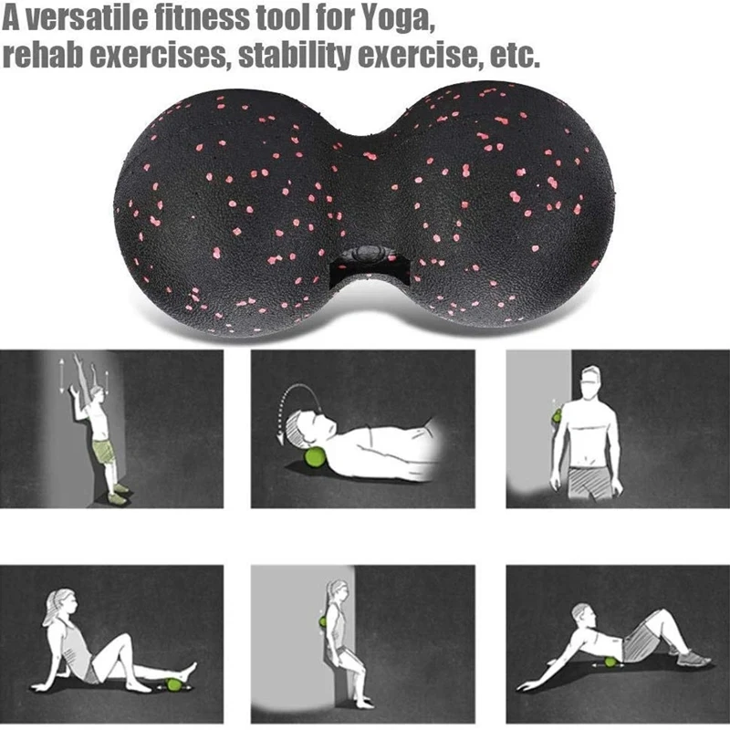 Hochdichter Massageball, Erdnuss-Massageball, doppelter langer Hockeyball, Massagerollerball für die Muskelmassage mit tiefem Gewebe – Detail 9