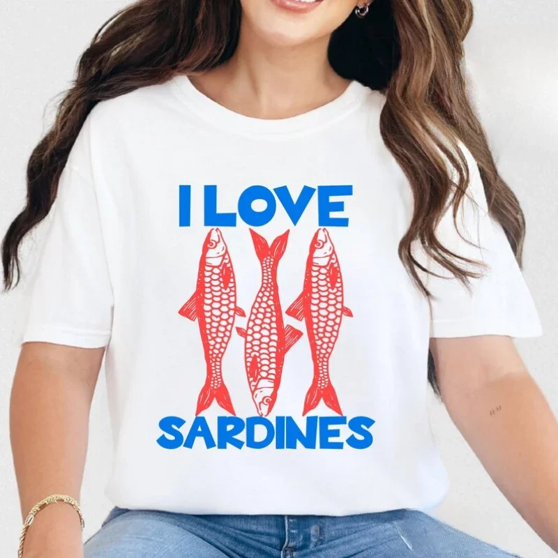 

Fisherman Aesthetic Shirt I Love Sardines Fishing Tee Ocean Lover Gifts Ocean Lover Cotton Shirt Respect The Ocean Amalfi Coast