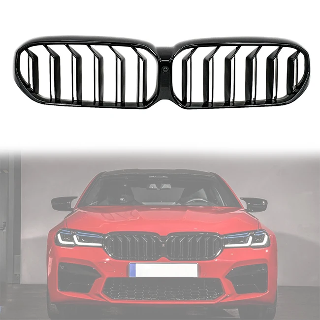 

M Style Gloss Matte Black Carbon Kidney Double Slat Front Bumper Grille for G30LCI G38LCI 21+ ABS Auto Replacement