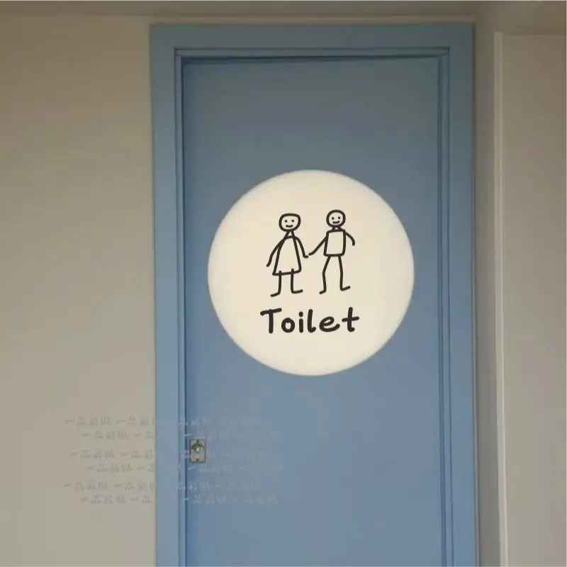 Abstract Pattern Toilet Stickers Toilet Men's and Women's Identification Instructions Toilet Glass Door Decorative Wall Stickers