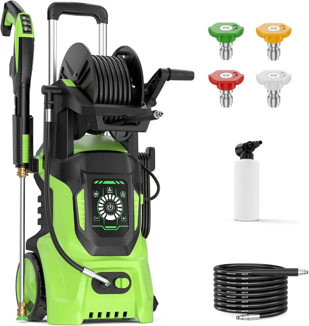 4000 PSI 3.2 GPM Power Washer Touch Screen Adjustable Pressure 4 Different Pressure Nozzle Tips Foam Cannon,Surface Cleaner