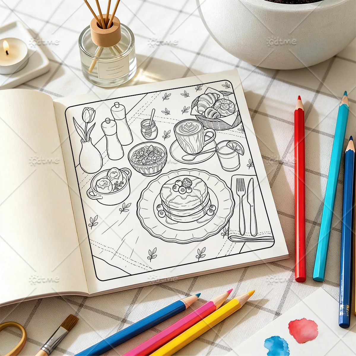كتاب تلوين حفلات الطعام المريح - مراجعة Food Snacks Drawing وسعره
