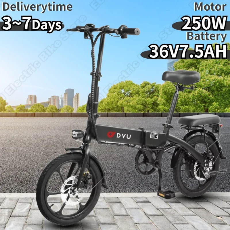 DYU A1F Pro E-bike 250W Brushless Motor 36V7.5AH Lithium Battery Aldult Folding Electric Bicycle 16 Inch Tire City Electric Bike