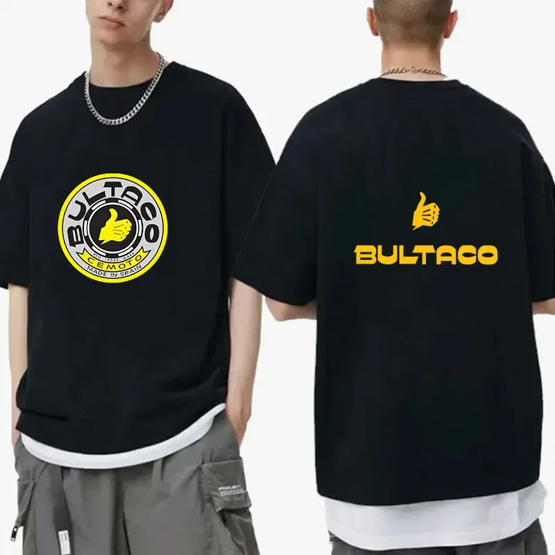 

Hot Sale Bultaco Cemoto Motorcycles Printing T-Shirts 2025 Fashion Men Summer Short Sleeve 100% Cotton Bultaco Man T-shirt