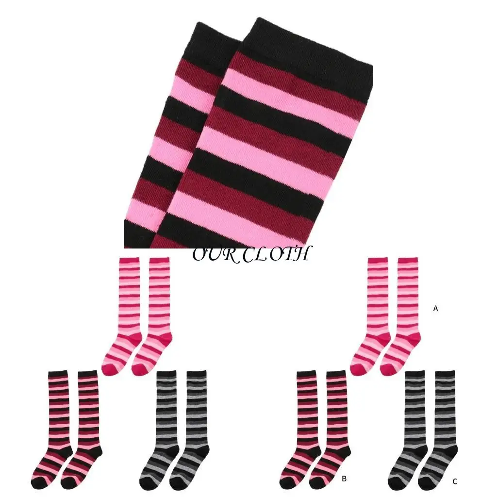 الرجال الرجال الجدة أفقية مخطط مخطط الجوارب عالية الجوارب cosplay زي مضحك جوارب ملونة طويلة الأنبوب الجوارب الجوارب y1ac #1