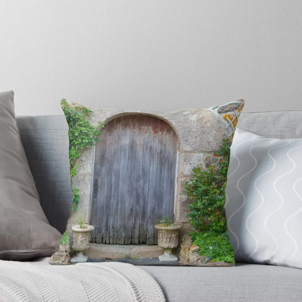 

Old Rustic Barn Doorway in Brittany France Throw Pillow Bed pillowcases Couch Pillows pillow