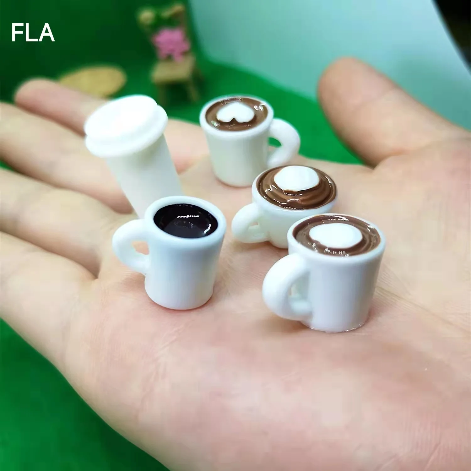 100pcs/Bag Resin Coffee Cup Cute Kawaii Mini Cup DIY Phone Case Decor Home Miniature Food Play Decor Miniatures Decor Tiara