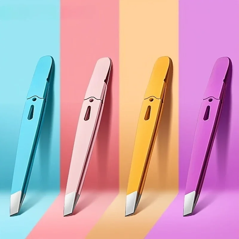 High-Precision Tweezers Stainless Steel Material with Excellent Rubber and Plastic Surface Feel Seamless Slant Tip